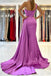 One Shoulder Purple Satin Mermaid Prom Dresses, Simple Formal Evening Gown