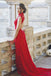 elegant high neck sheath red lace prom dress open back formal evening dress dtp773