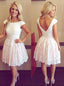 Luxurious Scoop Pearl Bodice Open Back Short Prom Dresses