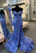 Off the Shoulder Gold Sequins Prom Dress, Mermaid Evening Dress With Slit