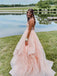 Princess Sparkly Tulle Prom Graduation Dress, Pink Tulle Sweet 16 Dress