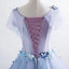 Princess Blue Quinceanera Dress 3D Butterfly Floral Applique Prom Ball Gown