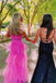 Pink Long Prom Dresses Princess Tulle Tiered Dress In Pink