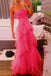 Pink Long Prom Dresses Princess Tulle Tiered Dress In Pink