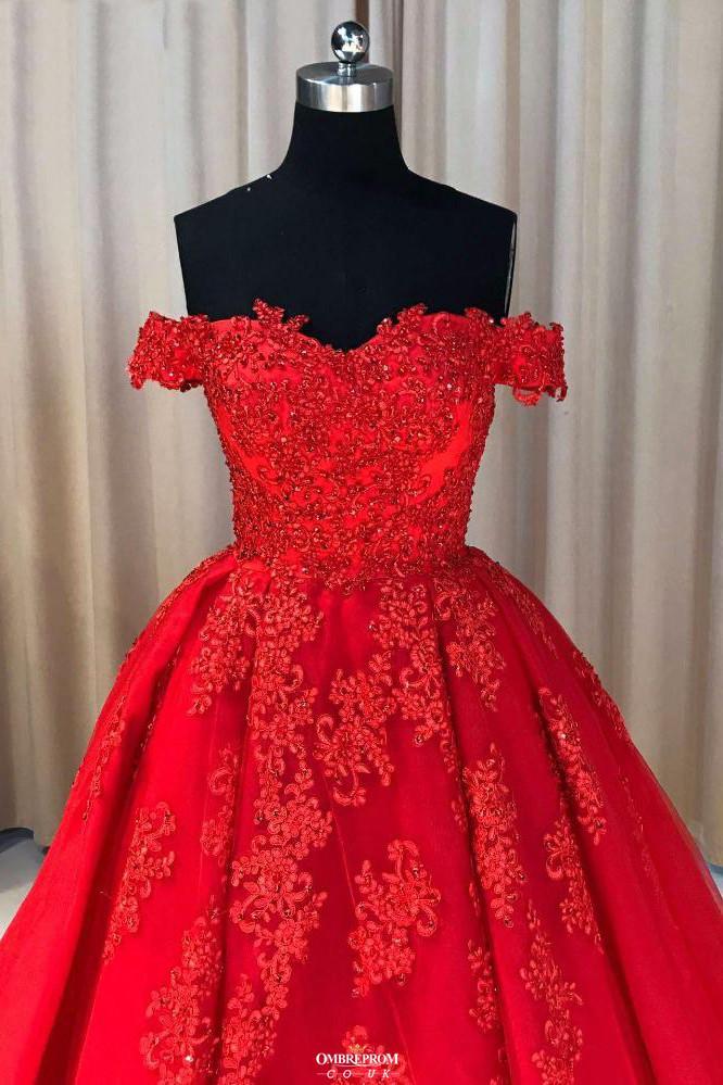 Off shoulder red long gown top