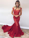 red lace mermaid prom dress off the shoulder formal evening gown dtp467
