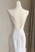 Ivory Sheath Chiffon Wedding Dress With Ruffles, Long Prom Party Dress