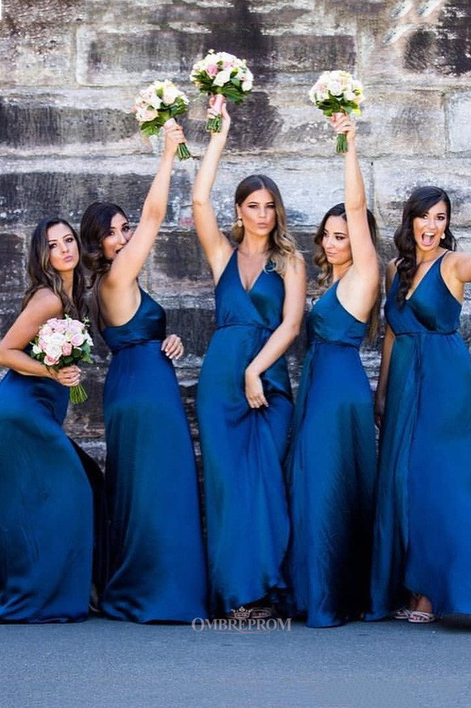 Royal Blue Long Bridesmaid Dresses A-Line V-neck Wedding Party Dresses DTB70 DressTok.co.uk Royal Blue Long Bridesmaid Dresses A-Line V-neck Wedding Party Dresses DTB70 DressTok.co.uk