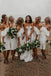 Ruffles Off Shoulder Short Bridesmaid Dresses Satin Party Dress For Wedding