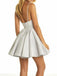 v-neck pleated satin prom dress homecoming dress with appliques dtp245