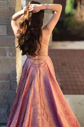Sexy High Split Spaghetti Straps Criss-Cross Backless Long Prom Dresses