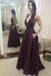 sexy long prom evening dress deep v-neck a-line taffeta with pocket dtp387