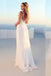 Sexy V-neck Backless Beach Boho Wedding Dress, White Lace Bridal Gown