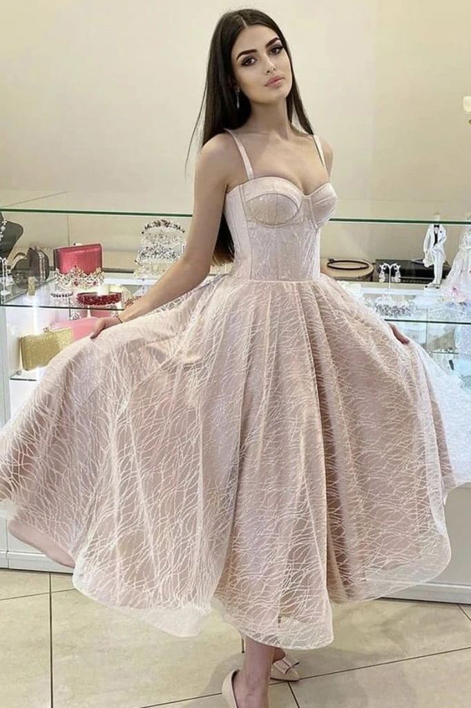 strap a-line tulle formal gown shiny tulle long prom dresses dth77