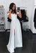 Simple Off-Shoulder Prom Dress Long Bridesmaid Dresses With Slit