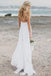 Simple Spaghetti-straps Tulle Lace Applique Beach Sheath Wedding Dress