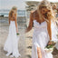 Simple Spaghetti-straps Tulle Lace Applique Beach Sheath Wedding Dress