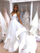 a-line simple wedding dress backless bridal gown with deep v neck dtw87