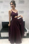 Spaghetti-straps Grape Backless Prom Dress, Cross Back Long Evening Dress