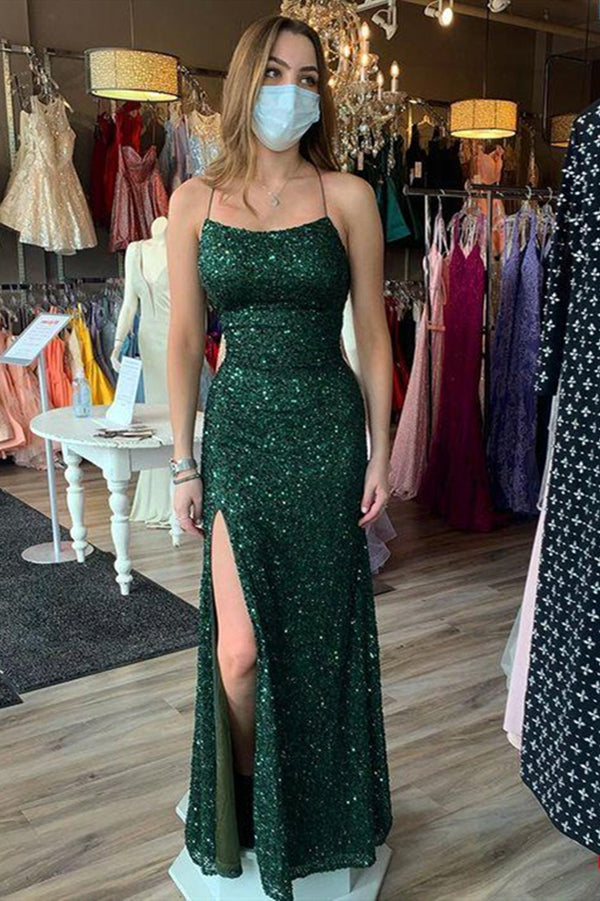 Mermaid Sleeveless Emerald Green Prom Dresses, Long Formal Graduation