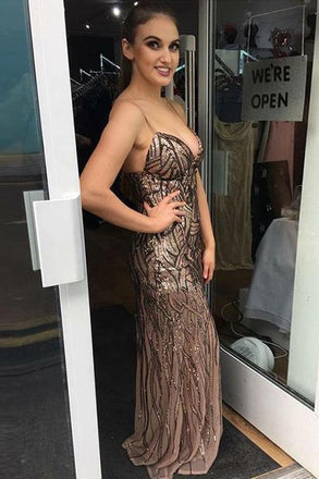 spaghetti straps chiffon sequins mermaid prom dress dtp342