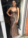 Spaghetti Straps Chiffon Sequins Mermaid Prom Dress