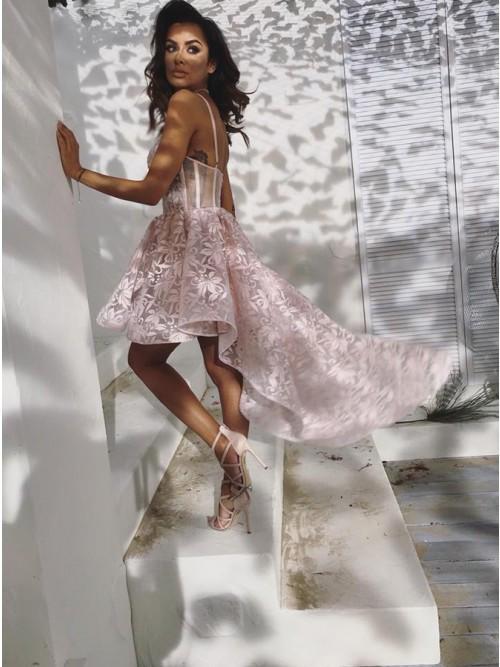 Spaghetti strap high low outlet dress