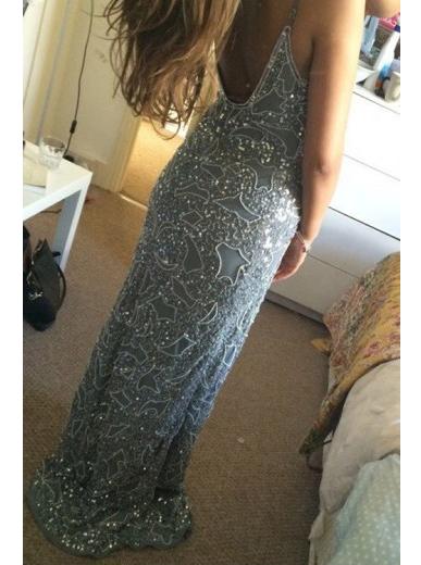 spaghetti straps long beading mermaid backless prom dresses dtp351