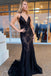 spaghetti straps mermaid prom dress v-neck lace backless party gown dtp621