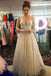 sparkly a-line deep v-neck floor-length tulle backless prom dress dtp593