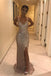 long evening gown with split sheath sparkle sequined prom dress dtp157