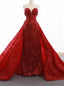 Sparkly Sequins Red Sweetheart Sheath Formal Gown Overskirt Pageant Dresses
