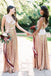 sparkly spaghetti straps cowl back rose gold sequin bridesmaid dresses dtb32