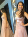 sparkly spaghetti two piece skin pink prom dress with beading dtp577