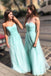 Spring Mint Green Sweetheart Tulle Long Bridesmaid Dresses