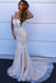 square neck mermaid lace wedding dress with sweep train dtw180