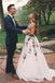 Lace Long Prom Dress with Embroidery Appliques, V-neck Backless Graduation Dress