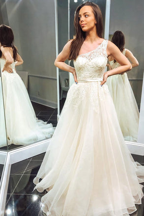 stunning beading ivory tulle one shoulder prom formal dress dtp601