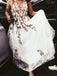stunning long floral lace prom dress a-line v-neck wedding dress dtp437