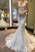 sweetheart see-through lace appliques mermaid wedding dress dtw108