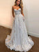 sweetheart sequins long prom dress a-line lace wedding gown dtw158
