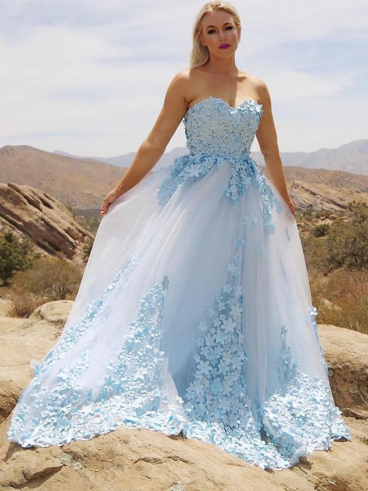 Light blue hot sale sweetheart dress