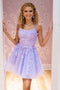 Lace A-line Spaghetti Straps Tulle Homecoming Dresses, Chic Graduation Dress