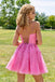 Tulle Lace A-line Spaghetti Straps Homecoming Dresses, Graduation Dress, SH558 | tulle lace homecoming dresses | sweet 16 dress | short party dresses | www.simidress.com