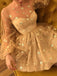 starry night long sleeves homecoming dress tulle short prom dress dtp254
