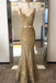 mermaid lace evening gown v-neck two piece lace gold prom dress dtp174