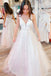 long formal prom dresses v neck white applique wedding dresses dtw11