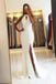 Mermaid Split Long Prom Dresses, Red Open Back Evening Dresses