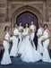 Mermaid Bridesmaid Dresses with Split, Halter Wedding Guest Dresses