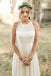 chiffon long pleated wedding dress simple round neck sleeveless bridal dresses dtw398